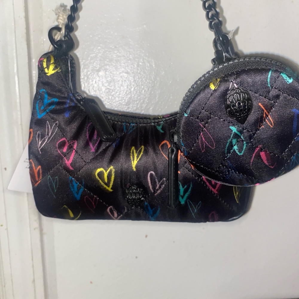Kurt Geiger Black Multicolor Heart Shoulder Bag